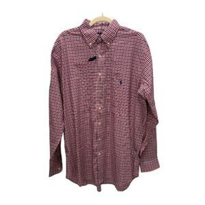 NWT Ralph Lauren Men's Large Tall Red Blue Plaid Button Down Americana Heritage